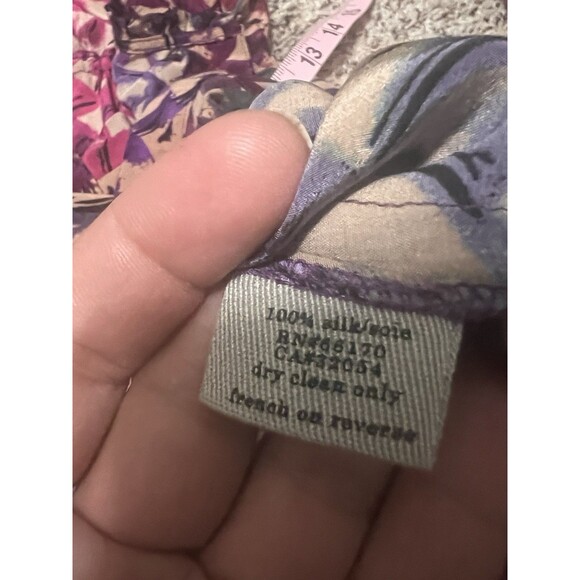 NWT Ecote 100% silk Multicolor bohemian Geometric stylish top dress size xs - Picture 7 of 7